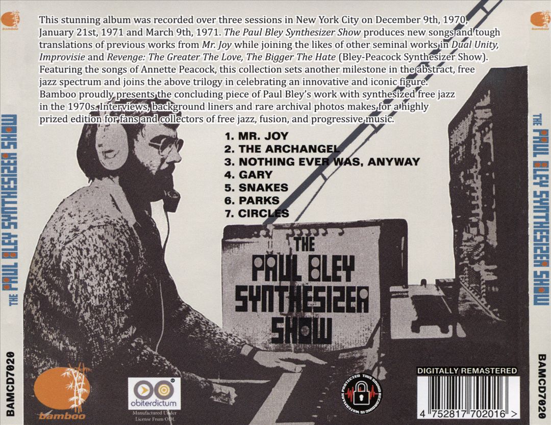 Paul Bley Synthesizer Show cover art