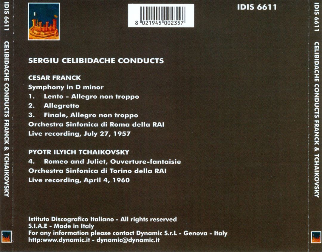 Sergiu Celibidache conducts Franck, Tchaikovsky cover art