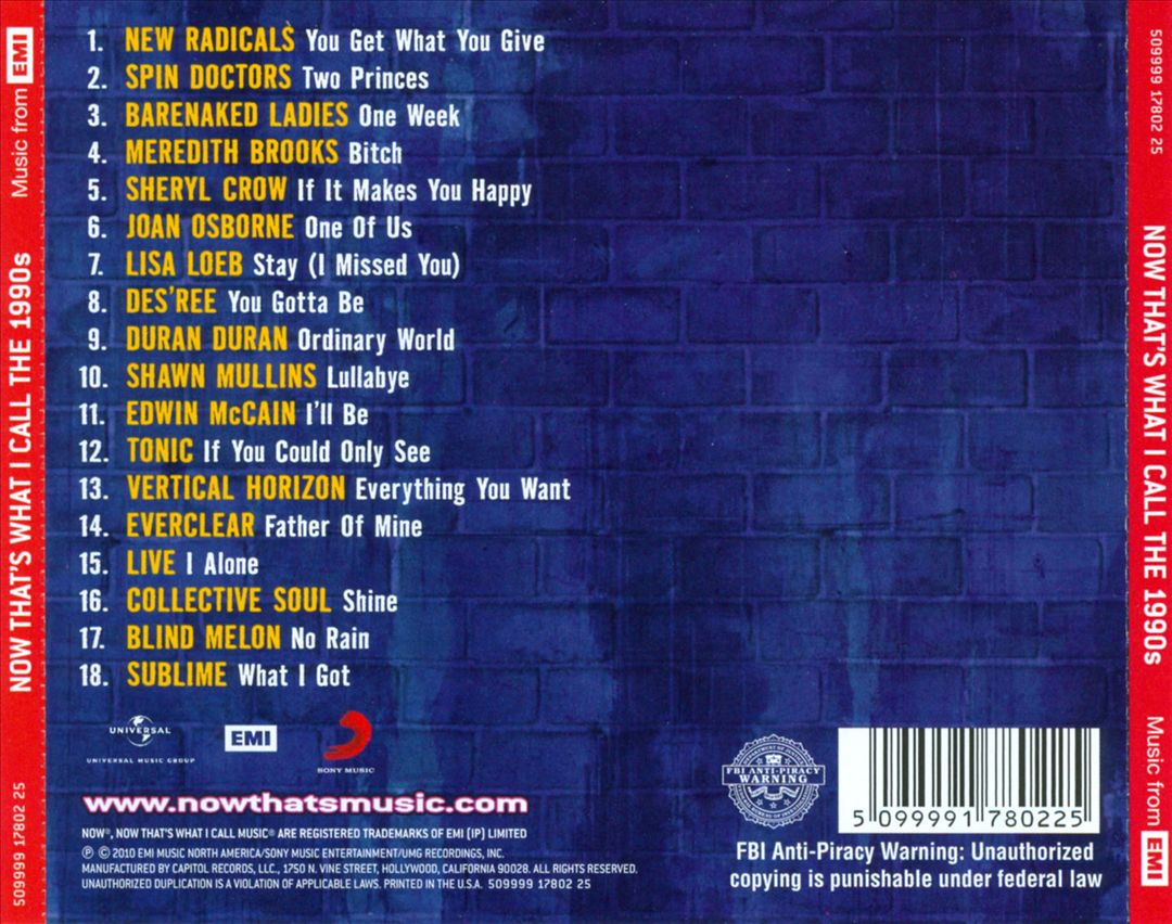 Now That's What I Call the 1990s: The Alternative Pop Collection cover art