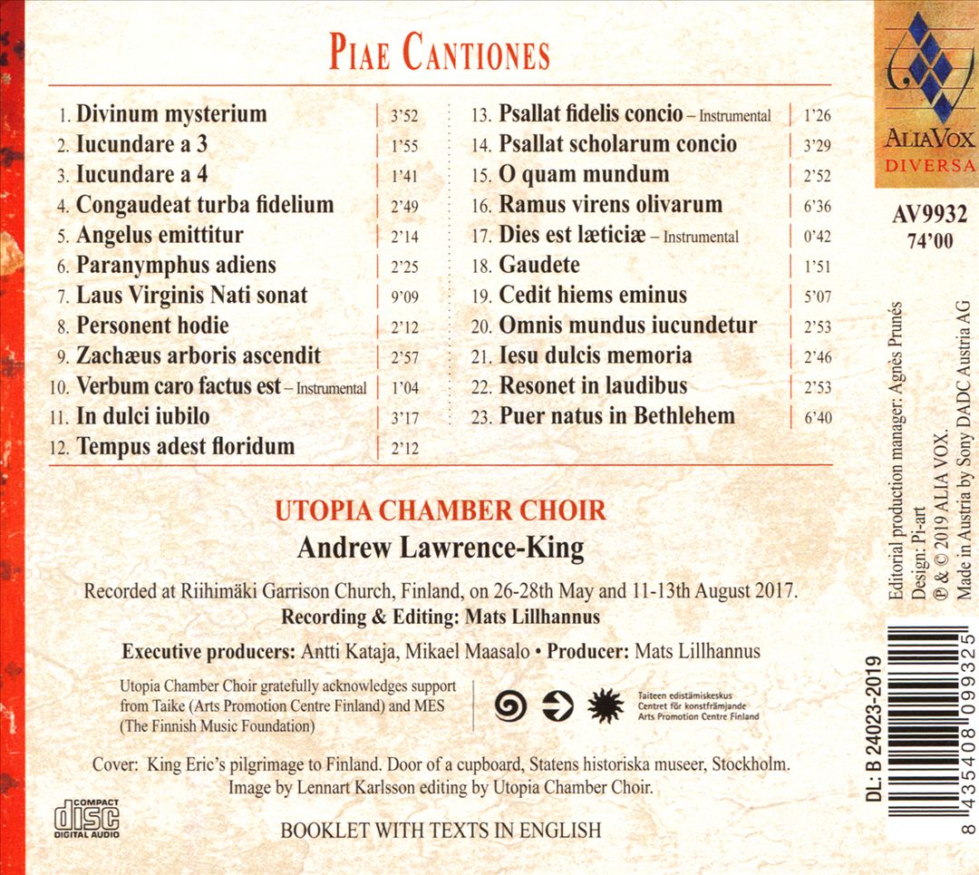 Piae Cantiones cover art