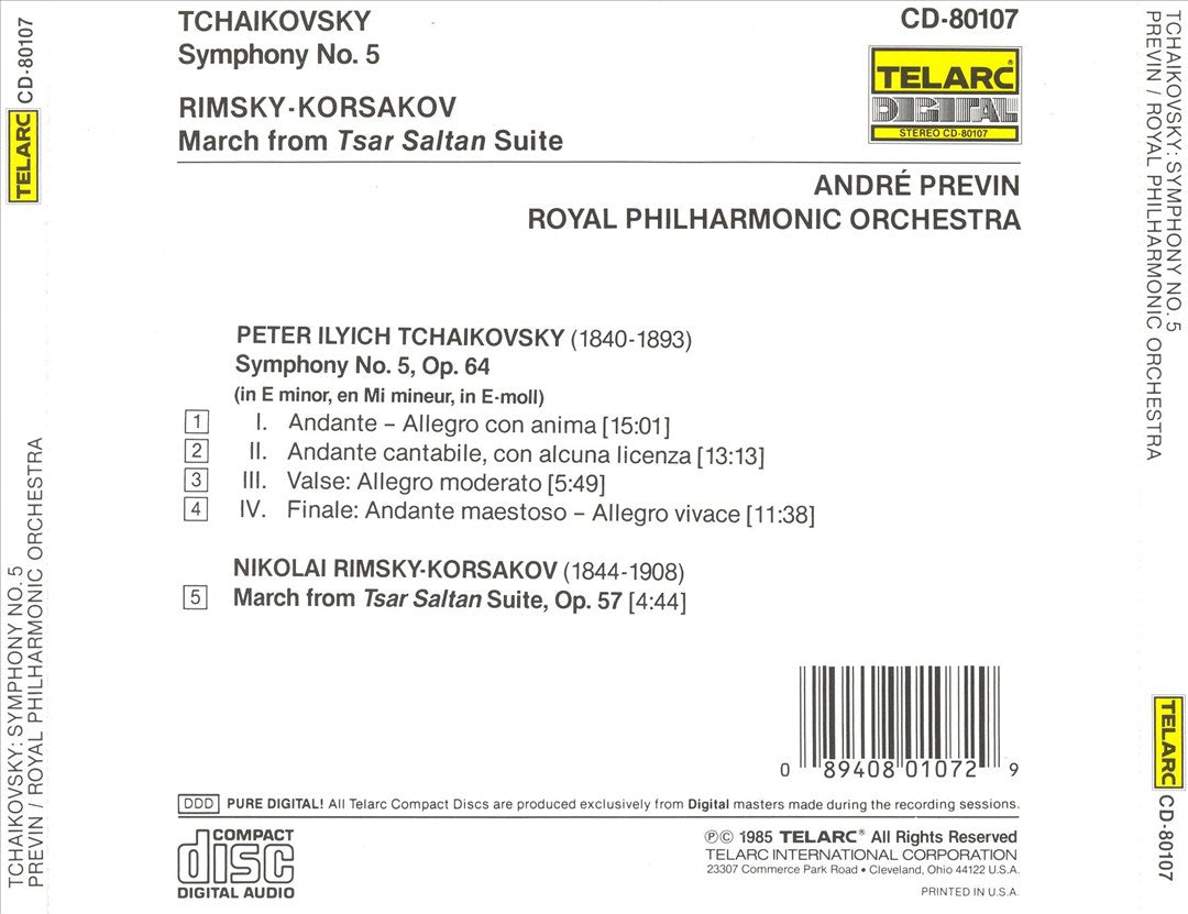 Tchaikovsky: Symphony No. 5; Rimsky-Korsakov: March from Tsar Saltan Suite cover art