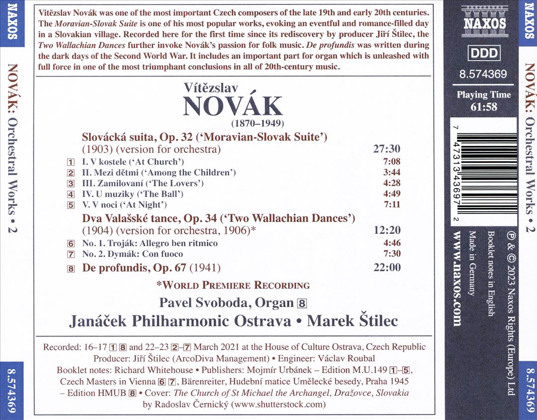 Novák: Orchestral Works, Vol. 2 cover art