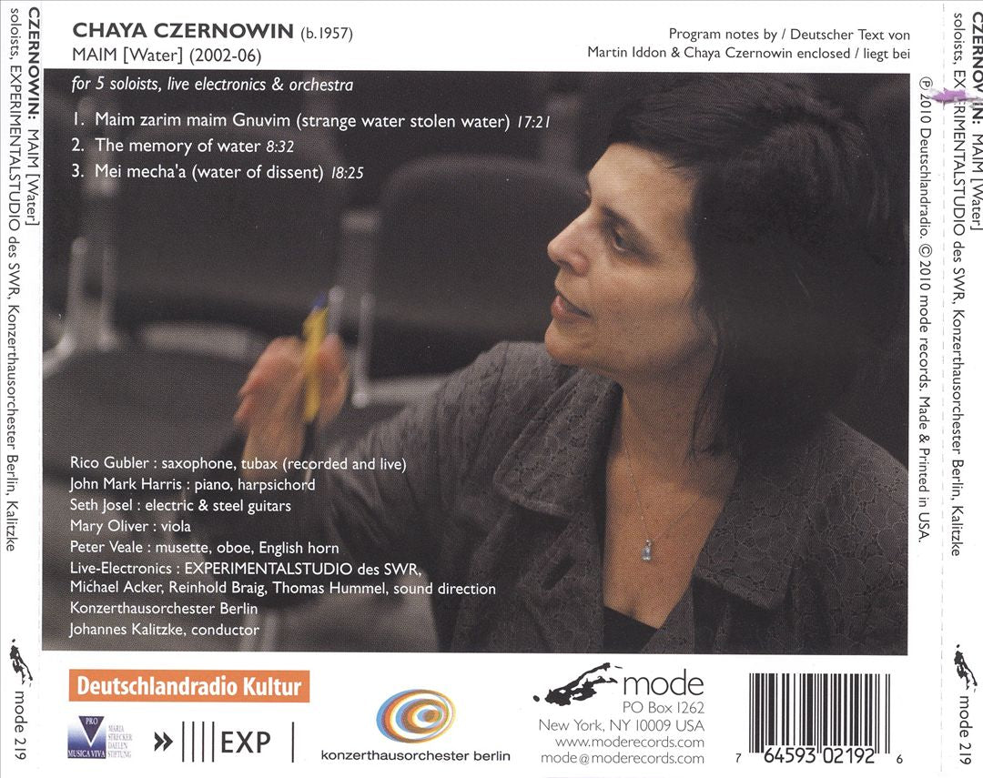 Chaya Czernowin: MAIM [Water] cover art