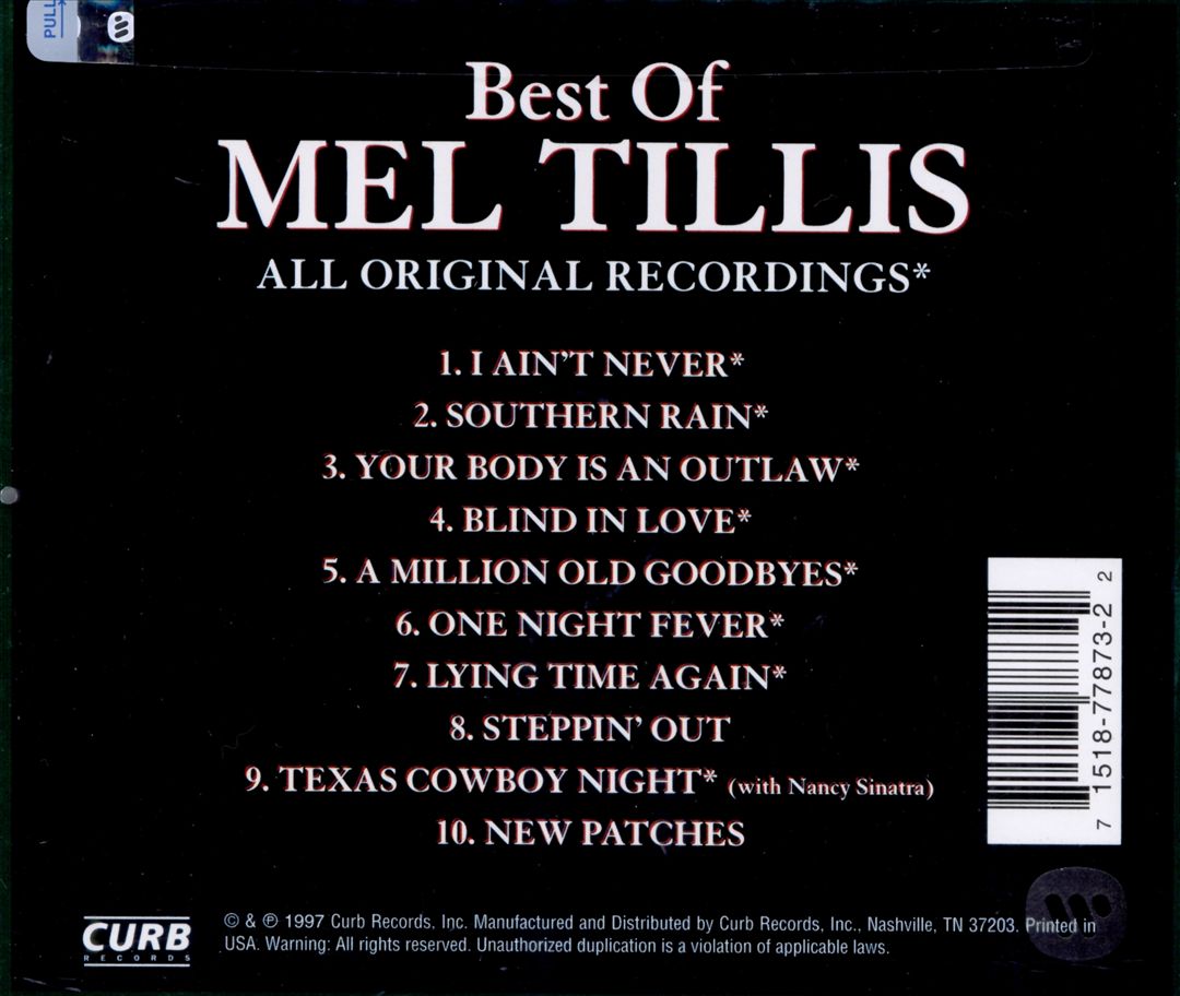 Best of Mel Tillis [Curb] cover art