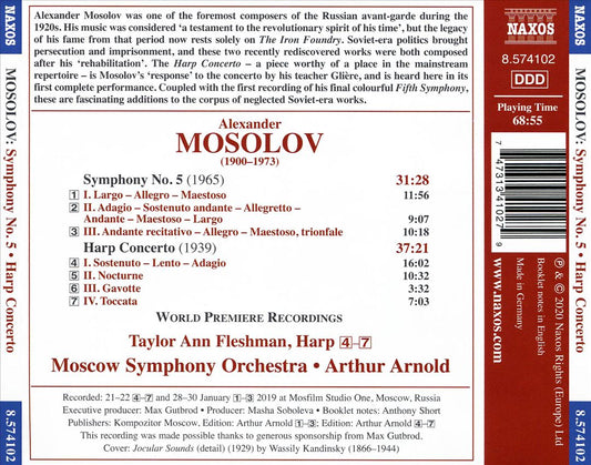 Alexander Mosolov: Symphony No. 5; Harp Concerto cover art