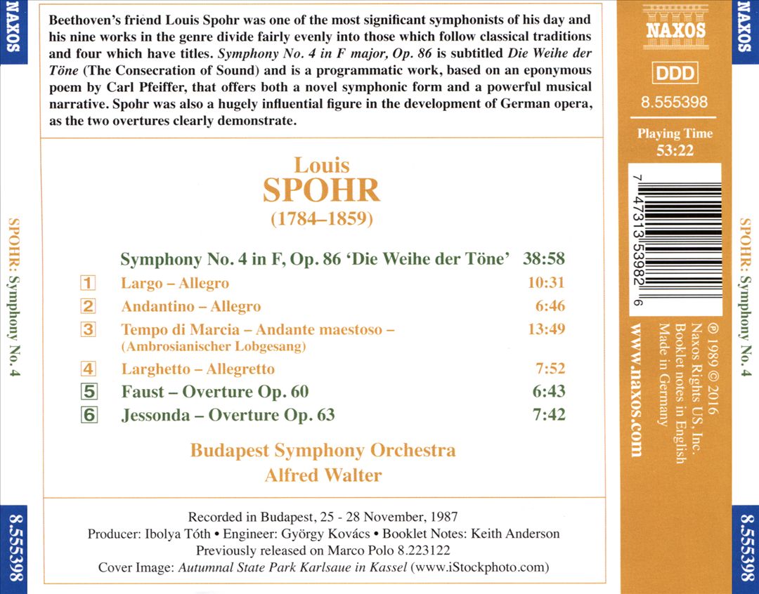 Spohr: Symphony No. 4 cover art
