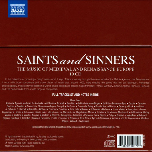 Saints and Sinners: The Music of Medieval and Renaissance Europe cover art