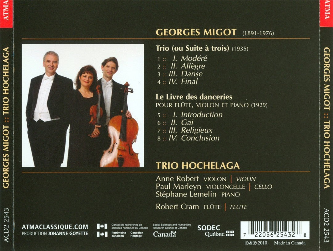 Georges Migot: Suite à trois; Le livre des danceries cover art