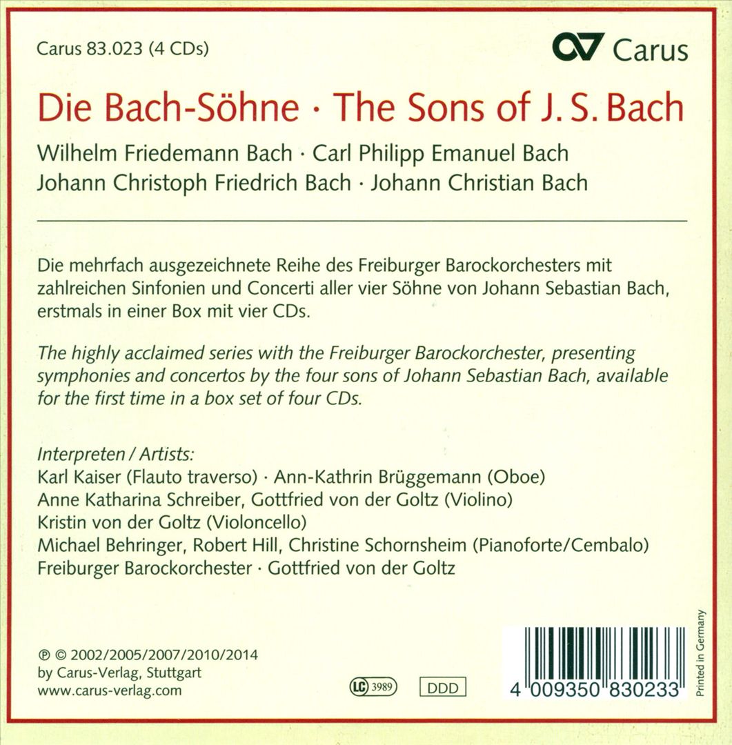 Bach-Söhne (The Sons of J.S. Bach) cover art