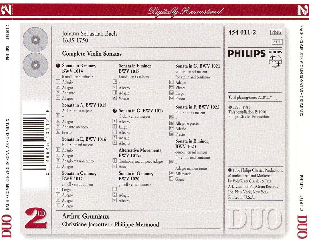 Bach: Complete Violin Sonatas BWV 1014-1023 cover art