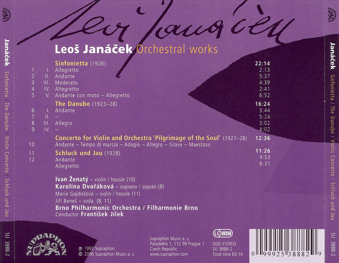 Janácek: Sinfonietta: Violin Concerto; The Danube; Schluck und Jau cover art