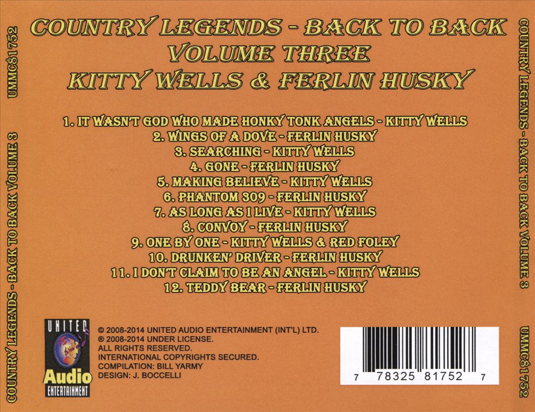 Country Legends Back to Back, Vol. 3 cover art