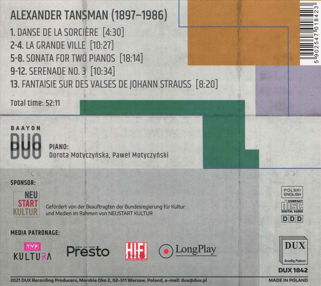 Alexander Tansman: Grande Ville - Works for Piano Duo cover art