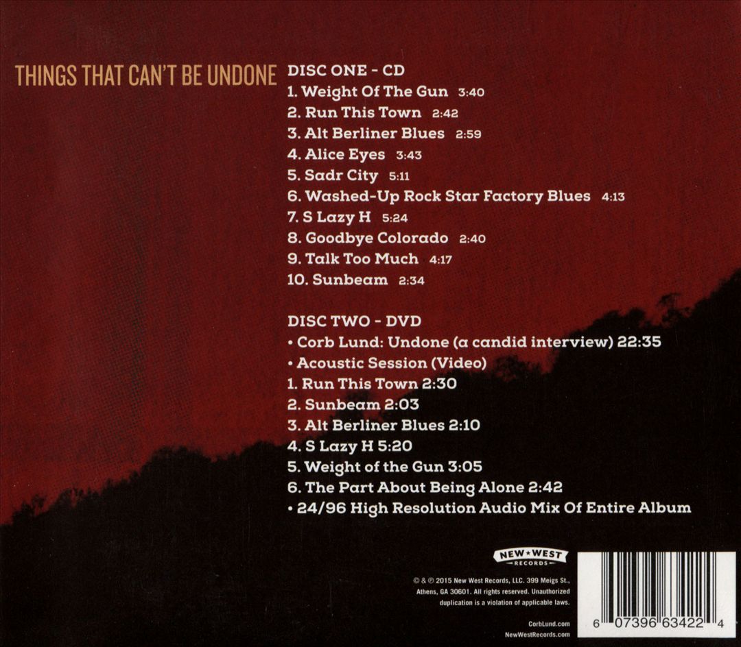 Things That Can't Be Undone [CD/DVD] cover art