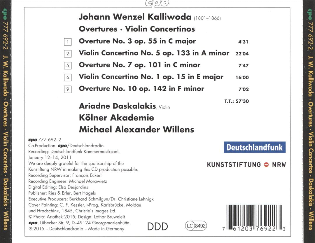 Johann Wenzel Kalliwoda: Violin Concertinos; Overtures cover art