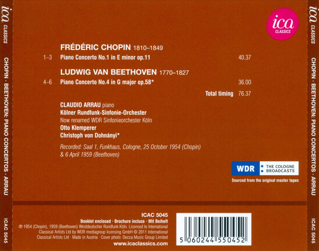 Chopin, Beethoven: Piano Concertos cover art