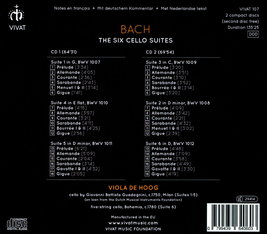 Bach: The Six Cello Suites cover art