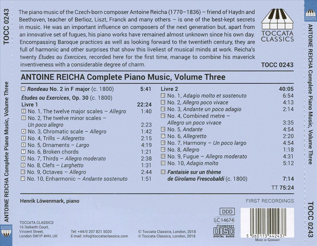 Antonie Reicha: Complete Piano Music, Vol. 3 cover art