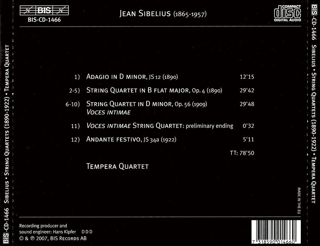 Sibelius: Voces Intimae cover art
