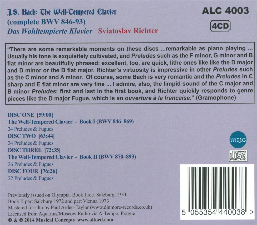 Bach: The Well-Tempered Clavier (Books I & II) cover art