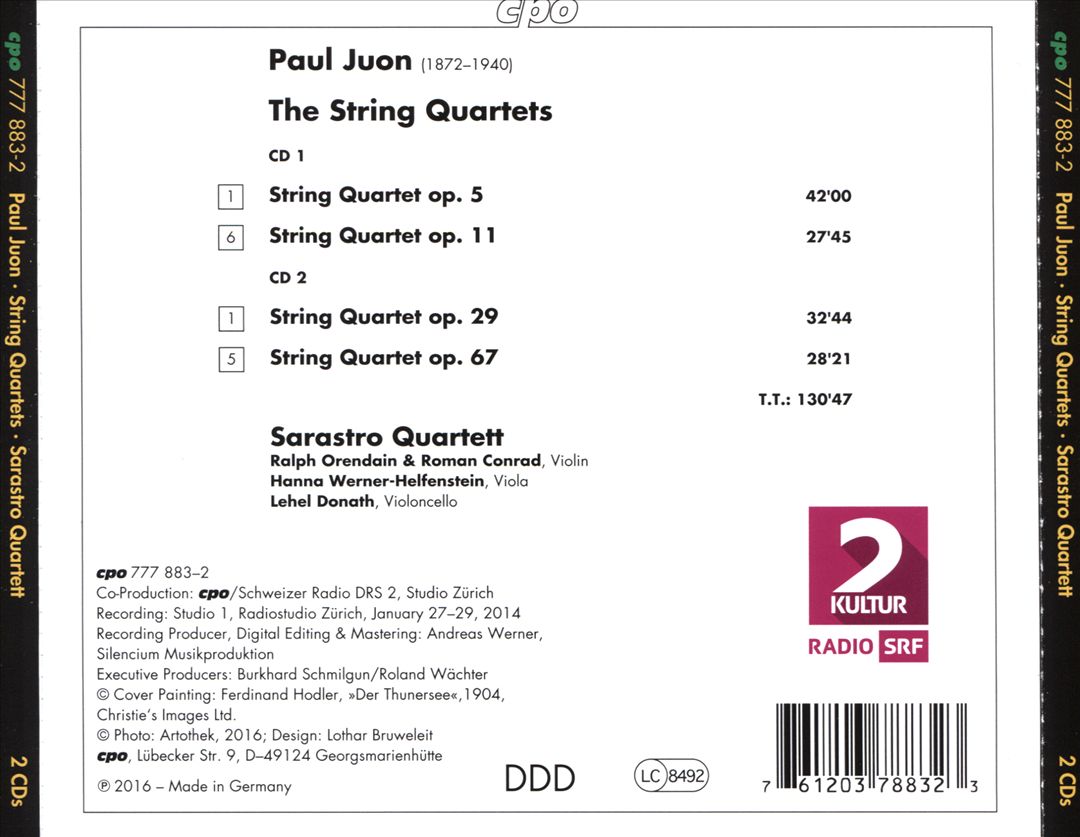Paul Juon: Complete String Quartets cover art