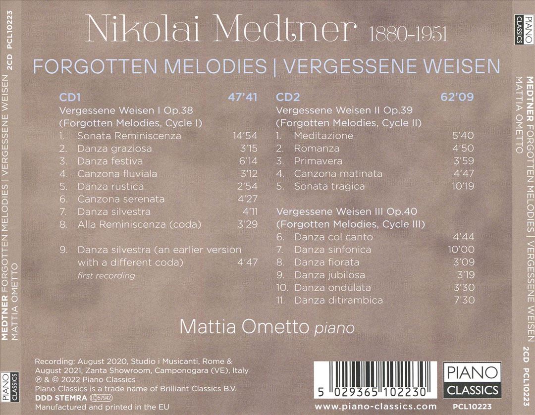 Medtner: Forgotten Melodies cover art