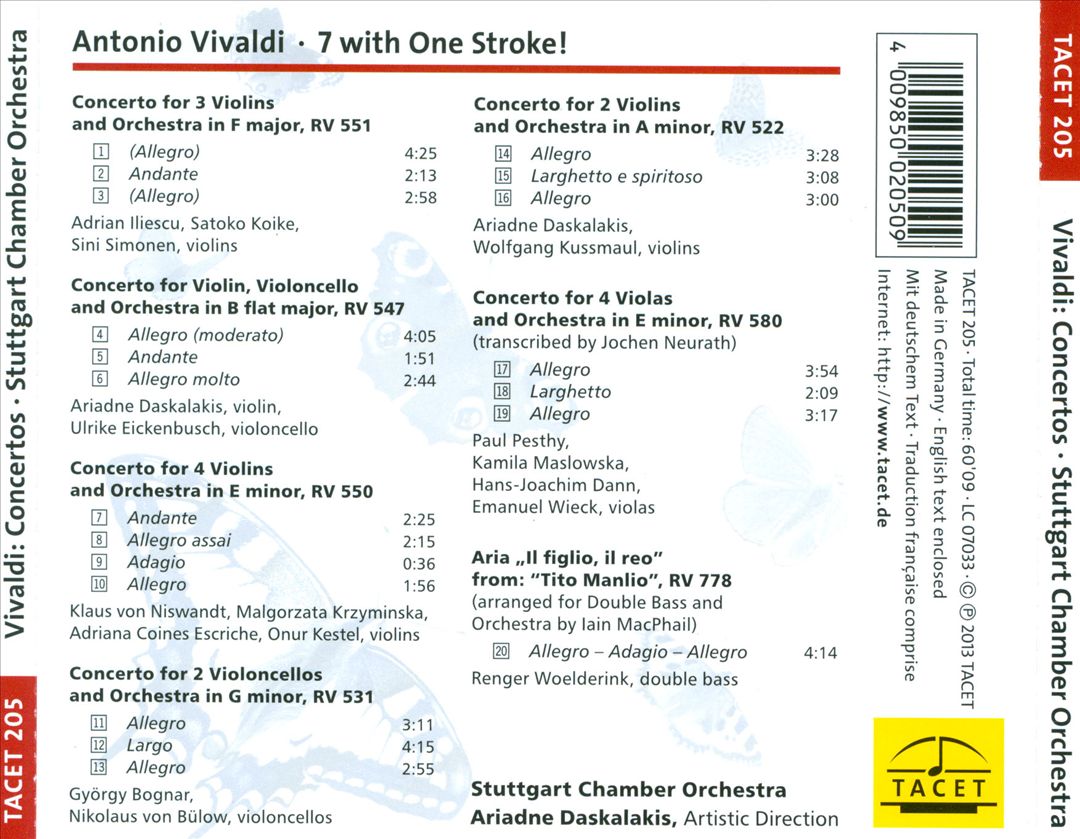 7 With One Stroke!: Concertos by Antonio Vivaldi cover art