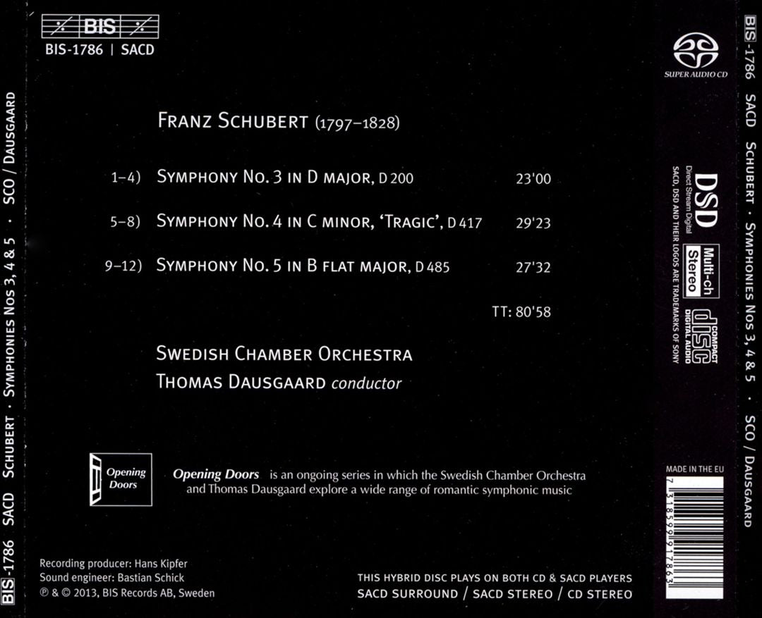 Schubert: Symphonies Nos. 3-5 cover art