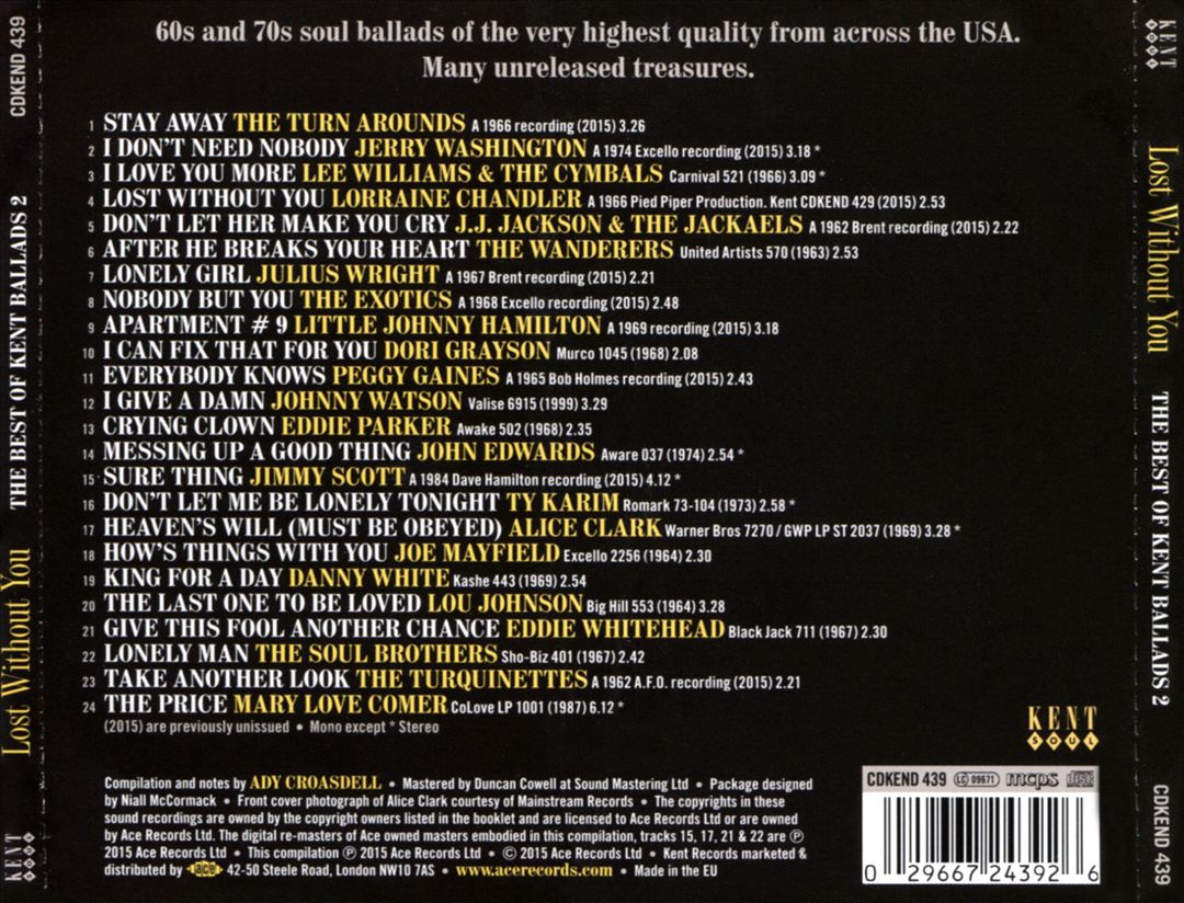 Lost Without You: The Best of Kent Ballads 2 cover art