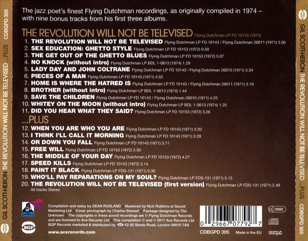 Revolution Will Not Be Televised cover art