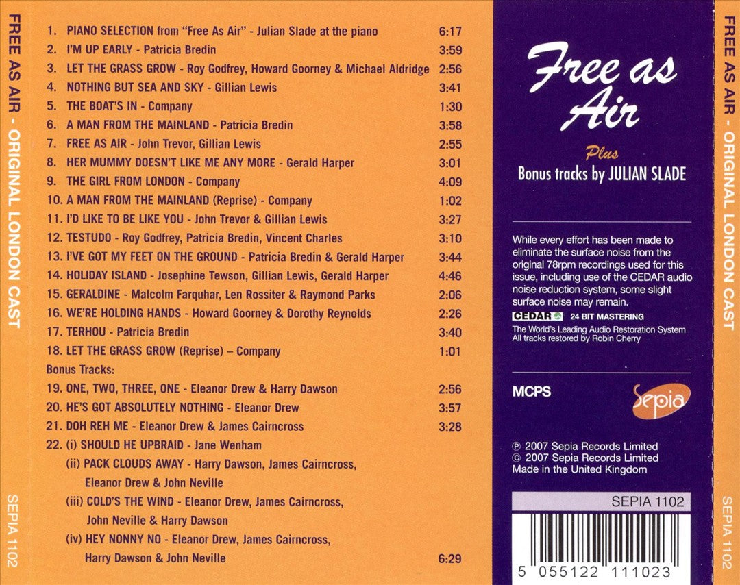 Free as Air [Original London Cast] cover art