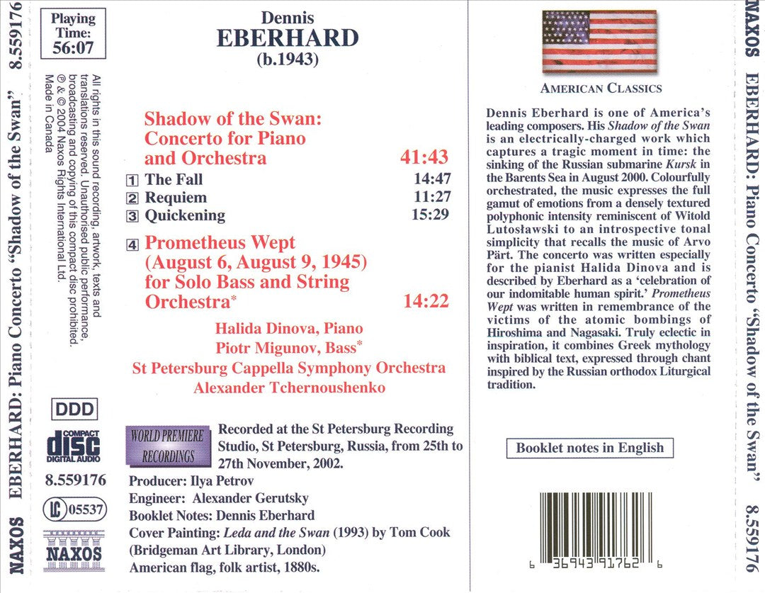 Dennis Eberhard: Piano Concerto "Shadow of the Swan"; Prometheus Wept cover art