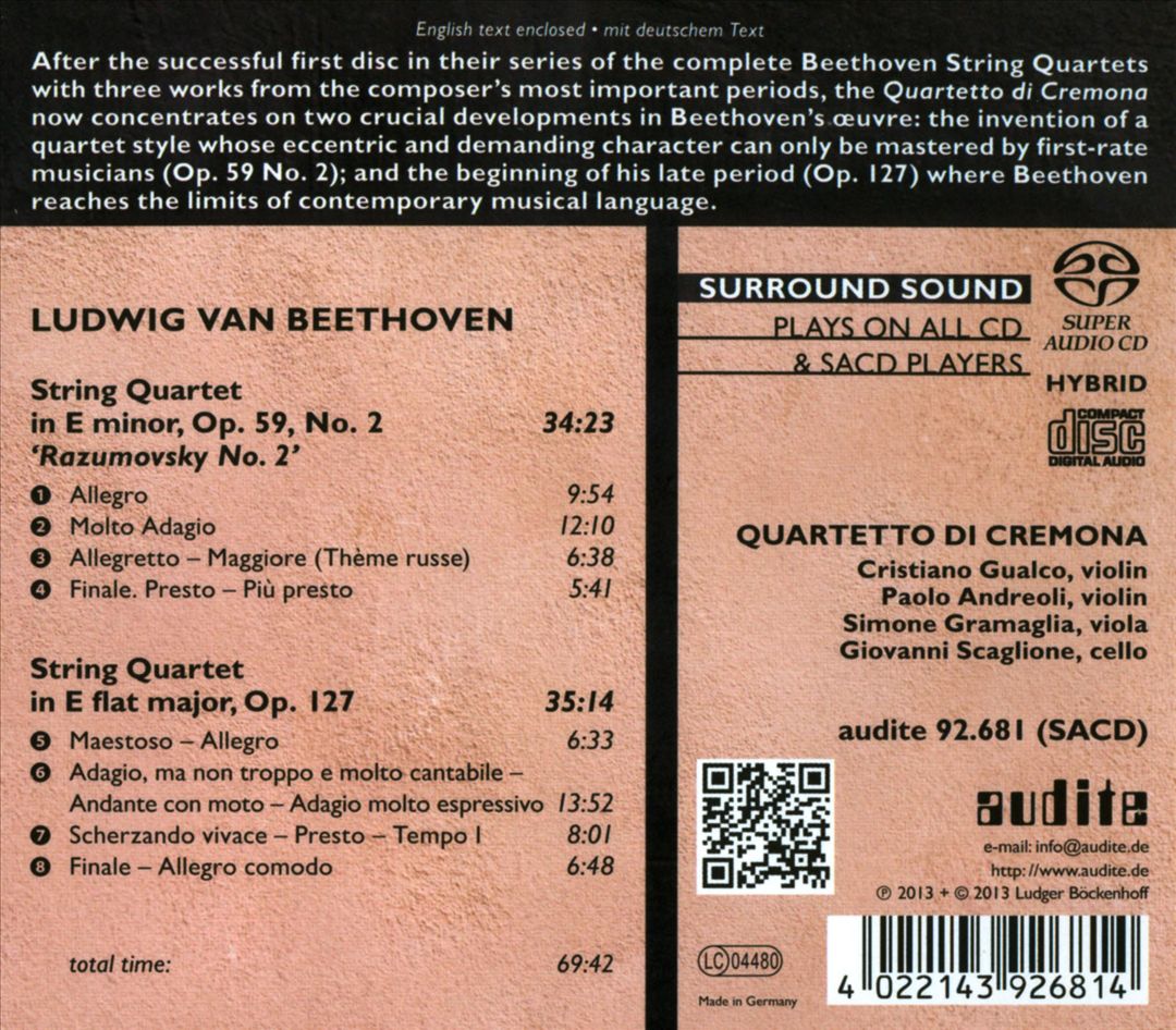 Beethoven: Complete String Quartets, Vol. 2 cover art