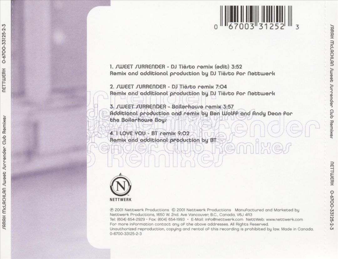 Sweet Surrender [Canada CD] cover art