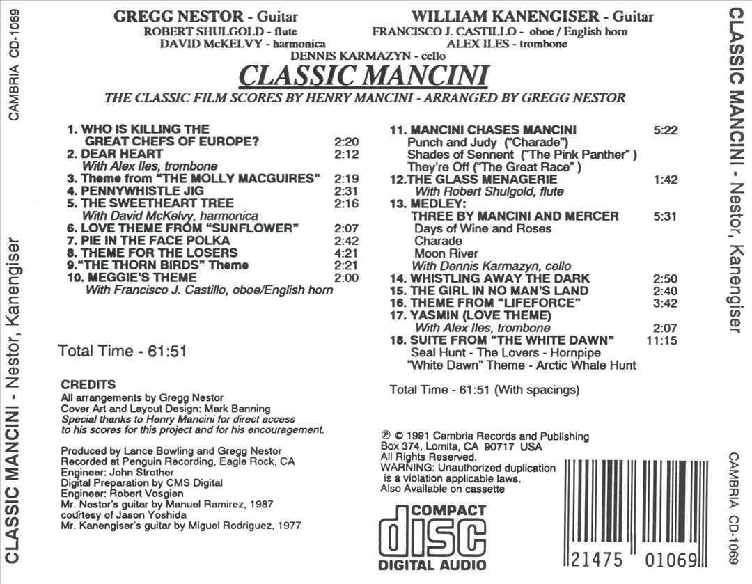 Classic Mancini: The Classic Film Scores of Henry Mancini cover art