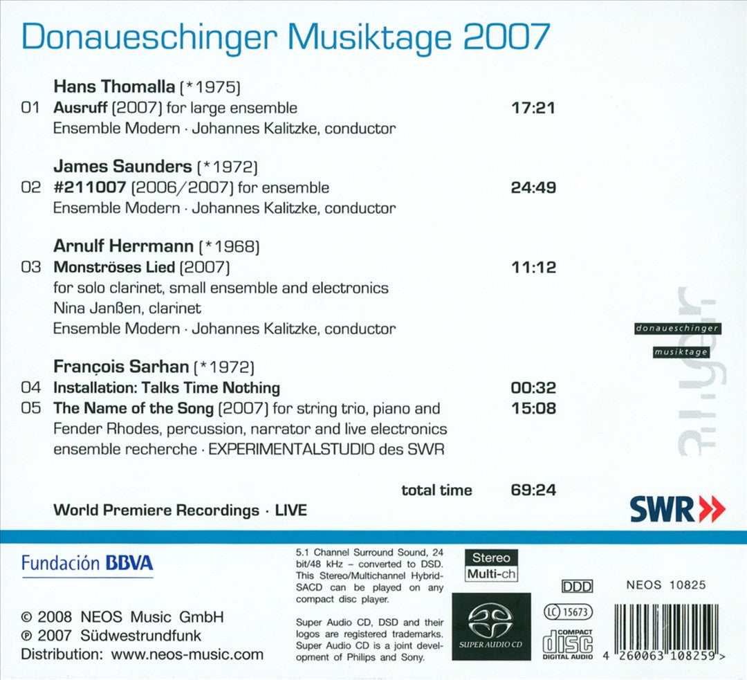 Donaueschinger Musiktage 2007 cover art