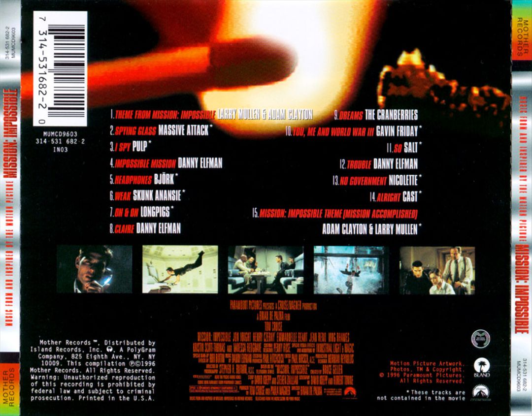 Mission: Impossible [Music from and Inspired by the Motion Picture] cover art
