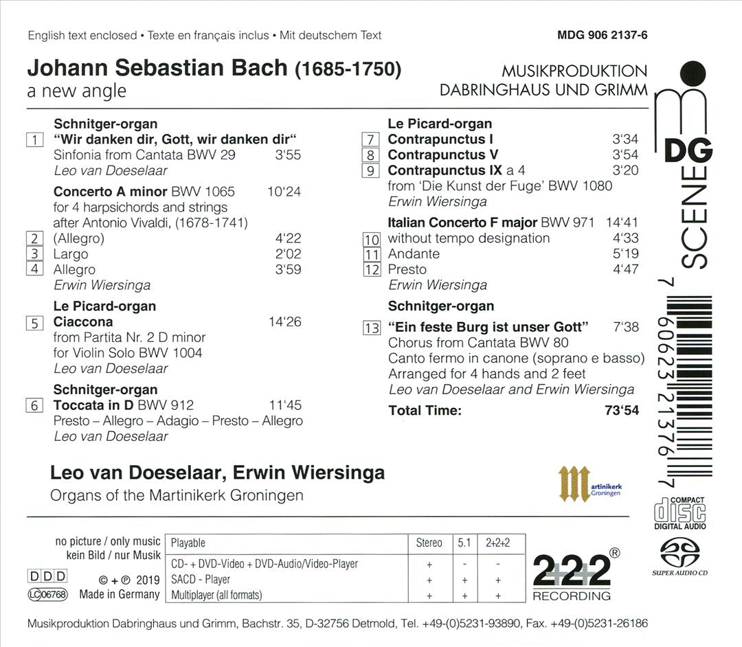 Johann Sebastian Bach : A New Angle - Organs of the Martinikerk, Groningen cover art