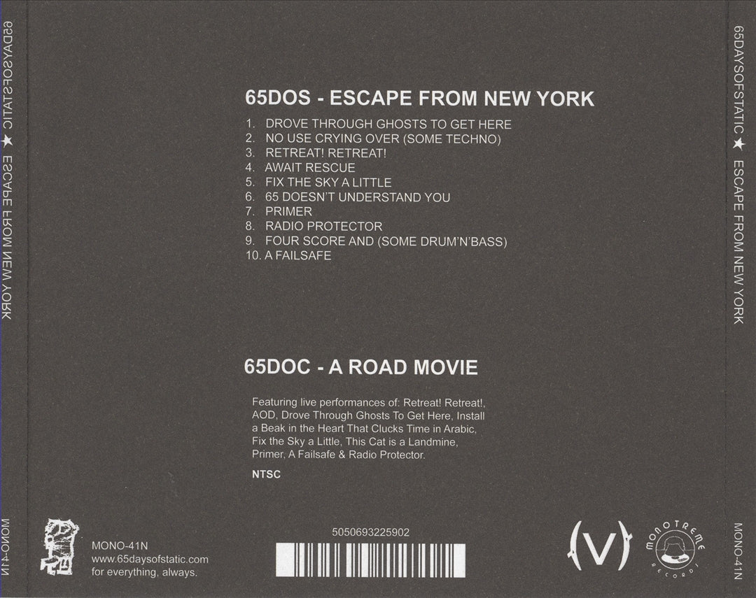 Escape from New York [CD+DVD] cover art