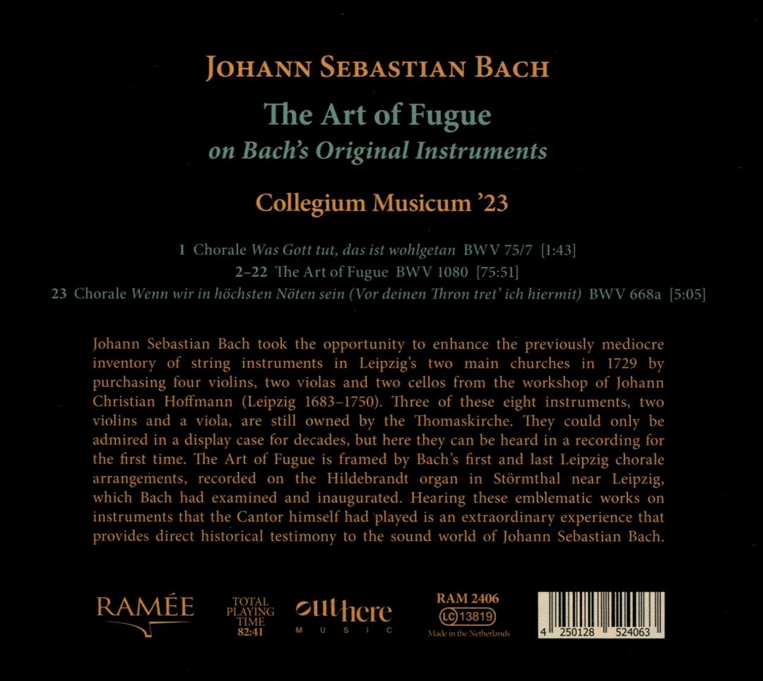 Johann Sebastian Bach: The Art of Fugue on Bach's Original Instruments cover art