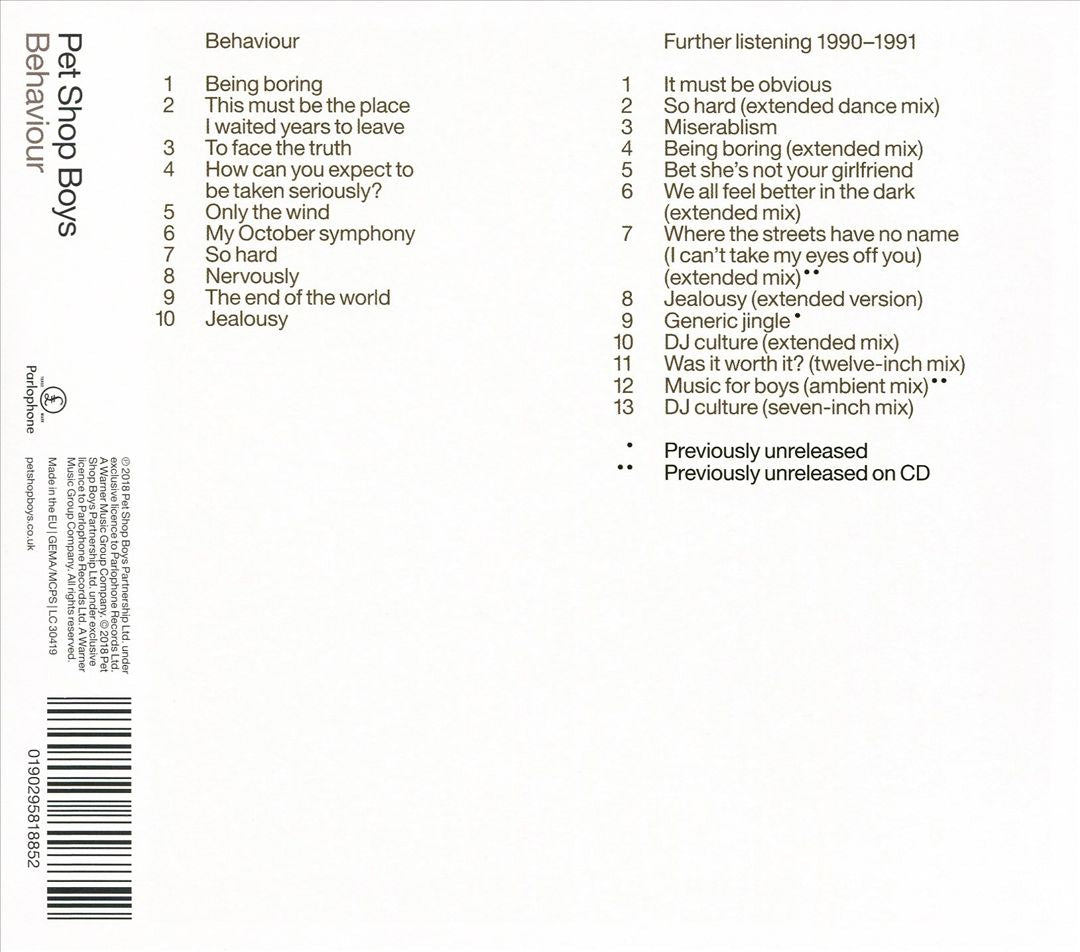 Behaviour: Further Listening 1990-1991 cover art