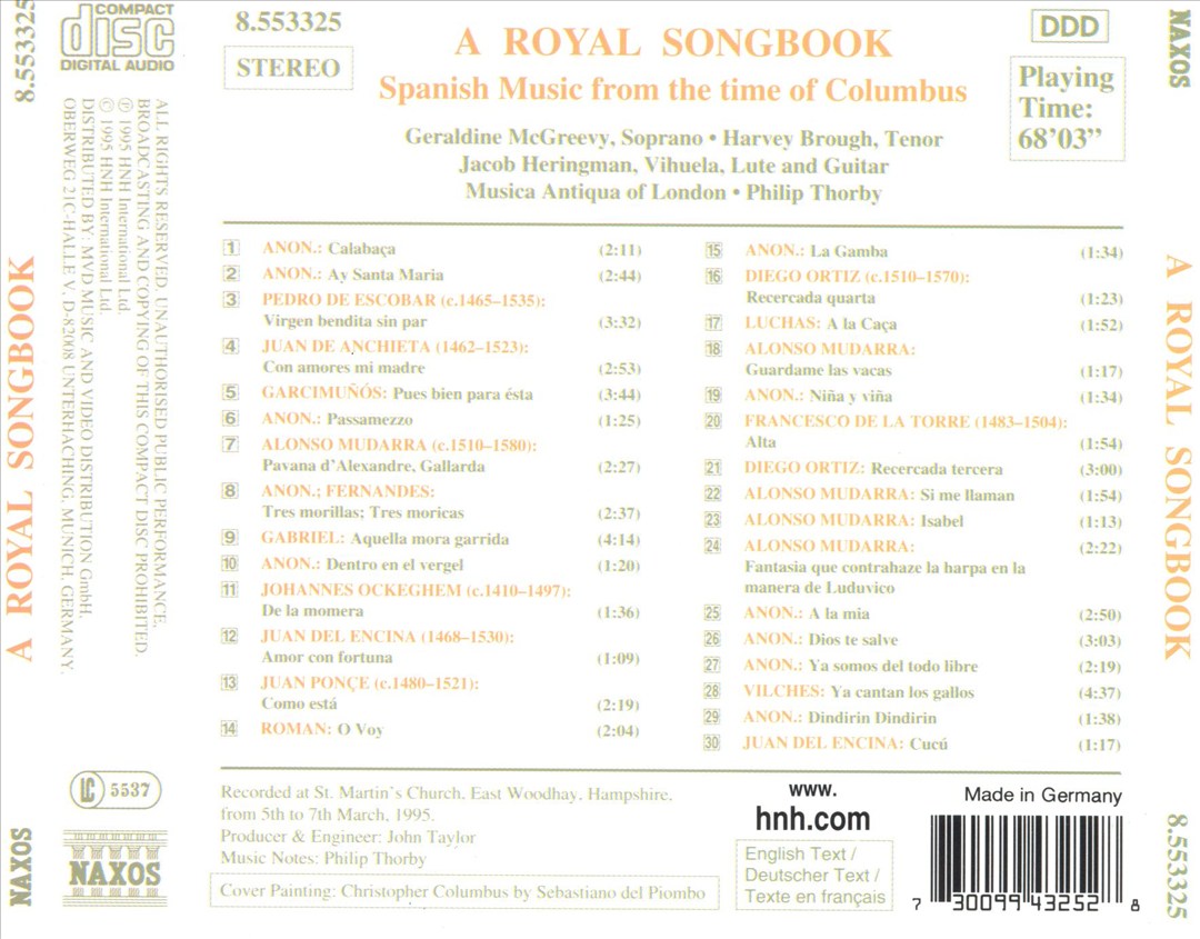 Royal Songbook: Spanish Music from the Time of Columbus cover art