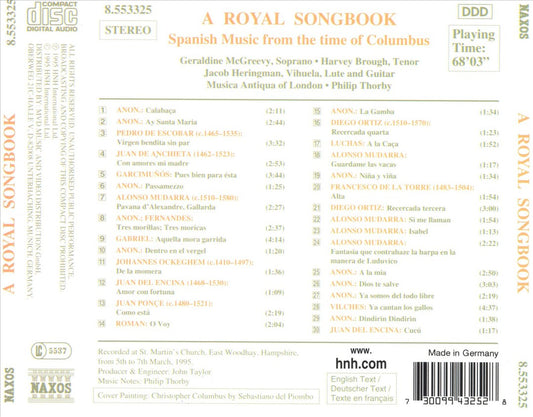 Royal Songbook: Spanish Music from the Time of Columbus cover art