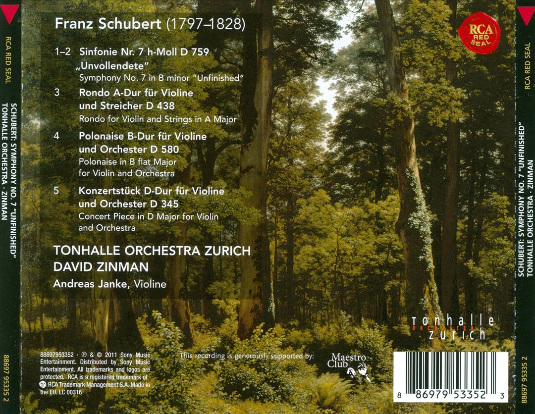 Schubert: Symphony No. 7 "Unfinished" cover art