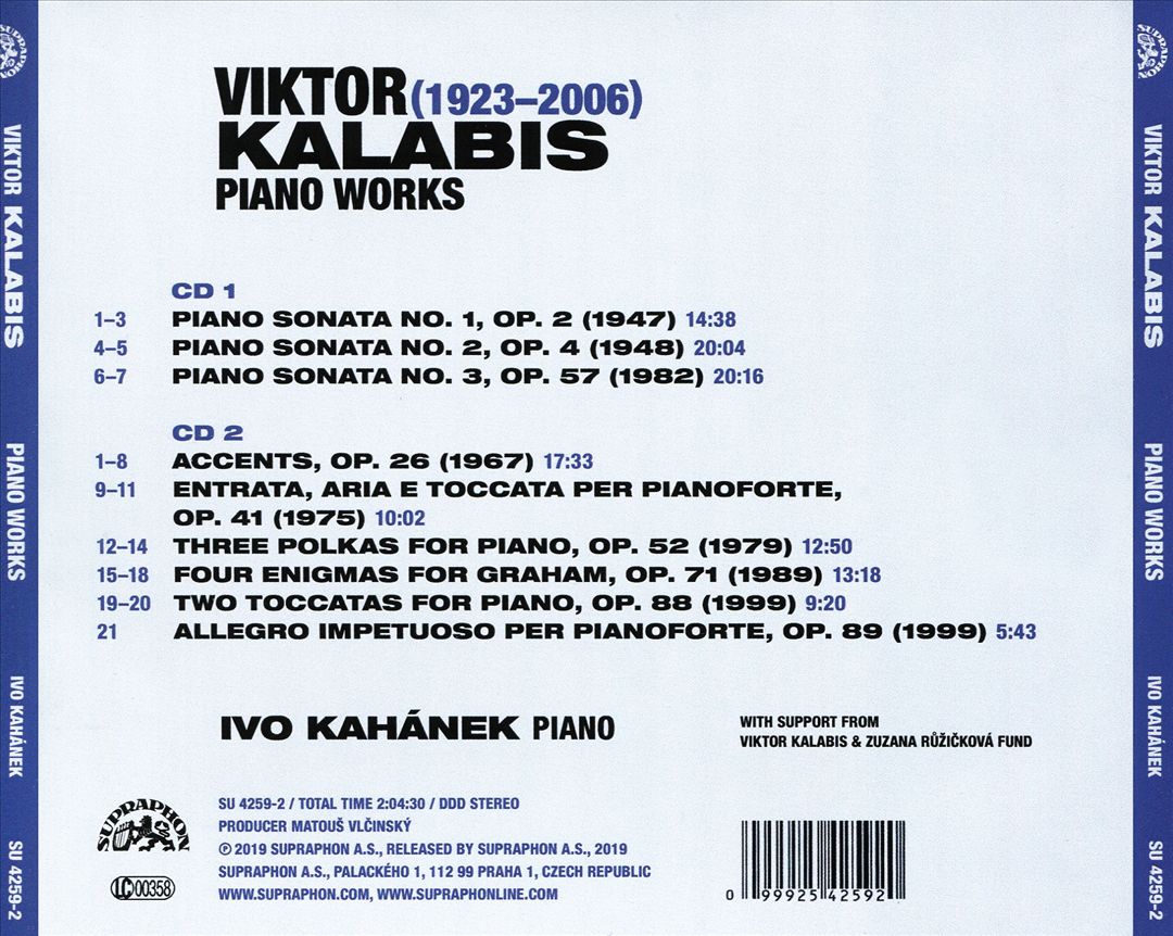 Viktor Kalabis: The Complete Piano Works cover art