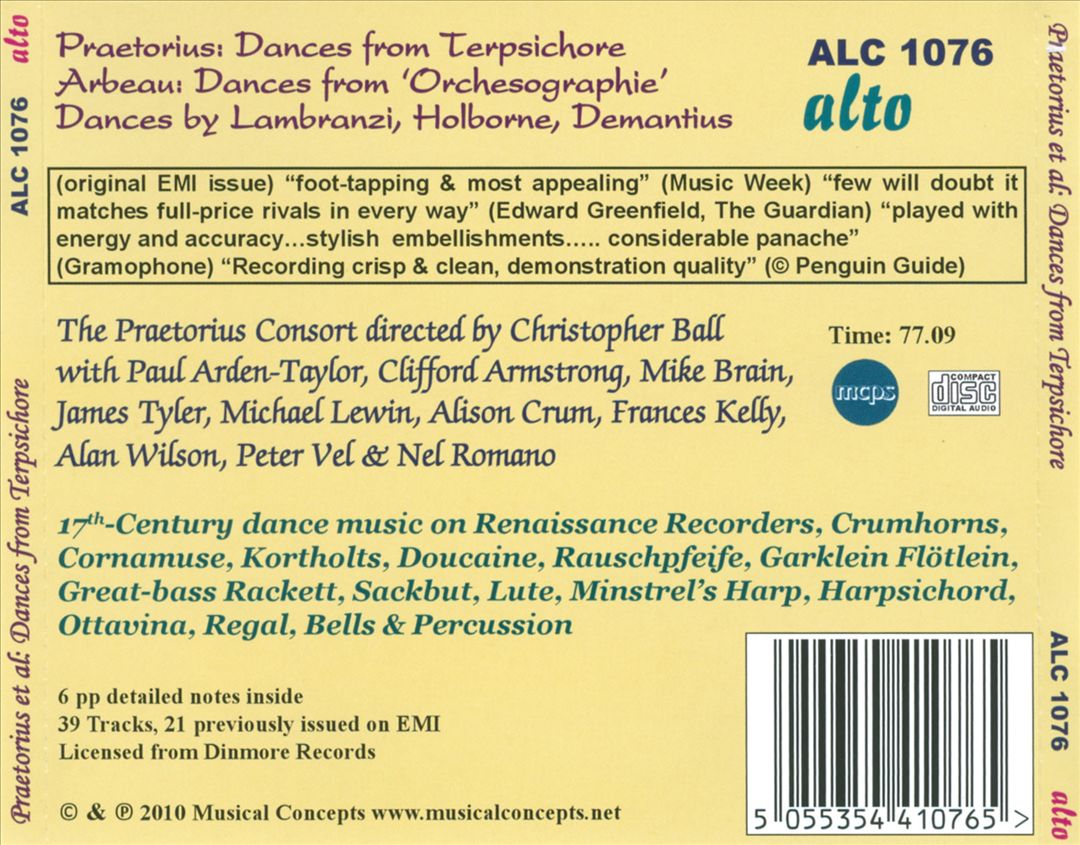 Praetorius: Dances from Terpsichore & More cover art