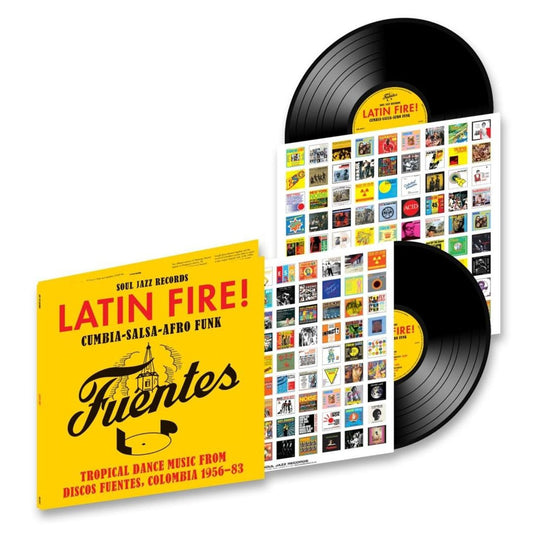LATIN FIRE! Cumbia–Salsa–Afro-Funk: Tropical Dance Music from Discos Fuentes, Colombia 1956-83 cover art
