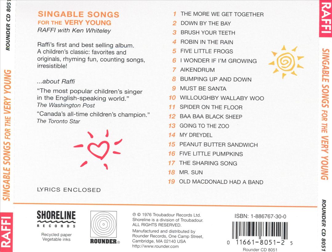 Singable Songs for the Very Young cover art