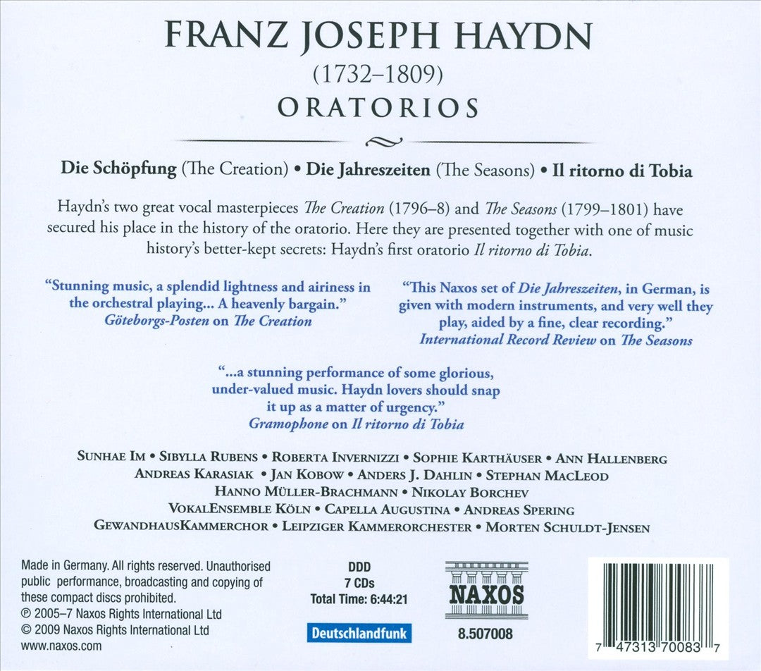 Haydn: Oratorios cover art