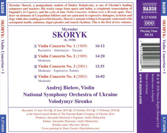 Myrosalv Skoryk: Violin Concertos, Vol. 1 - Nos. 1-4 cover art